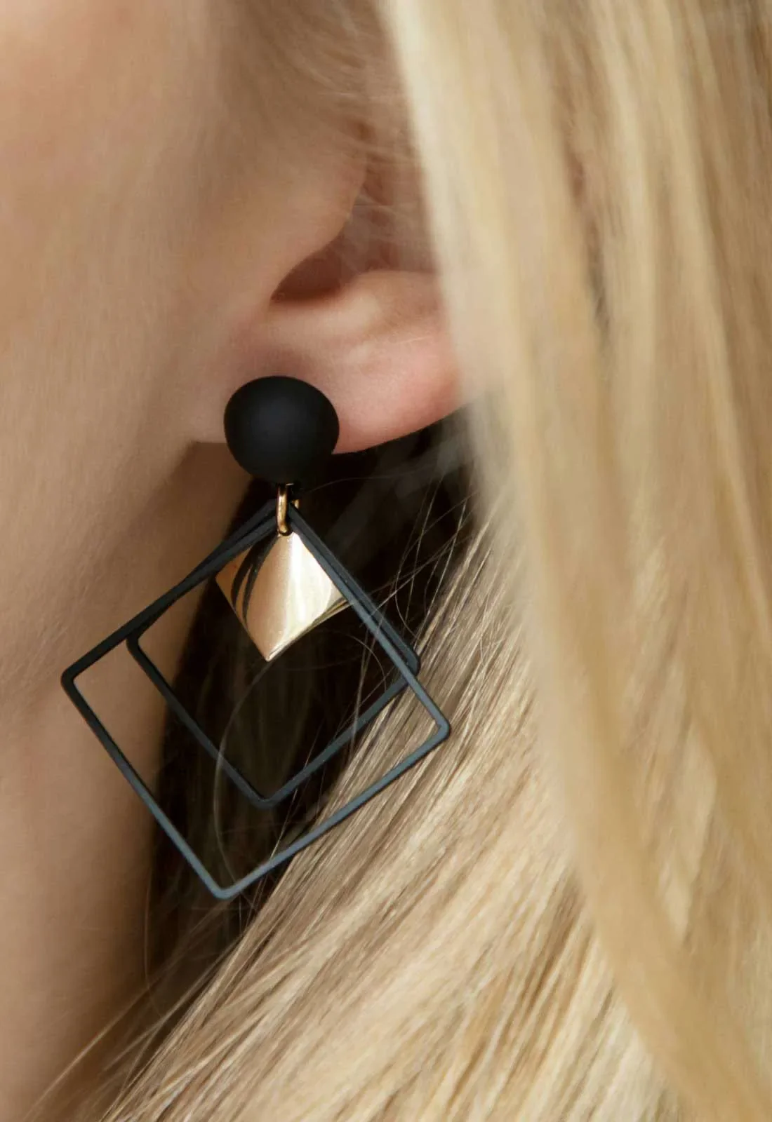 Always Chic Black Diamond Drop Earrings - Image 3