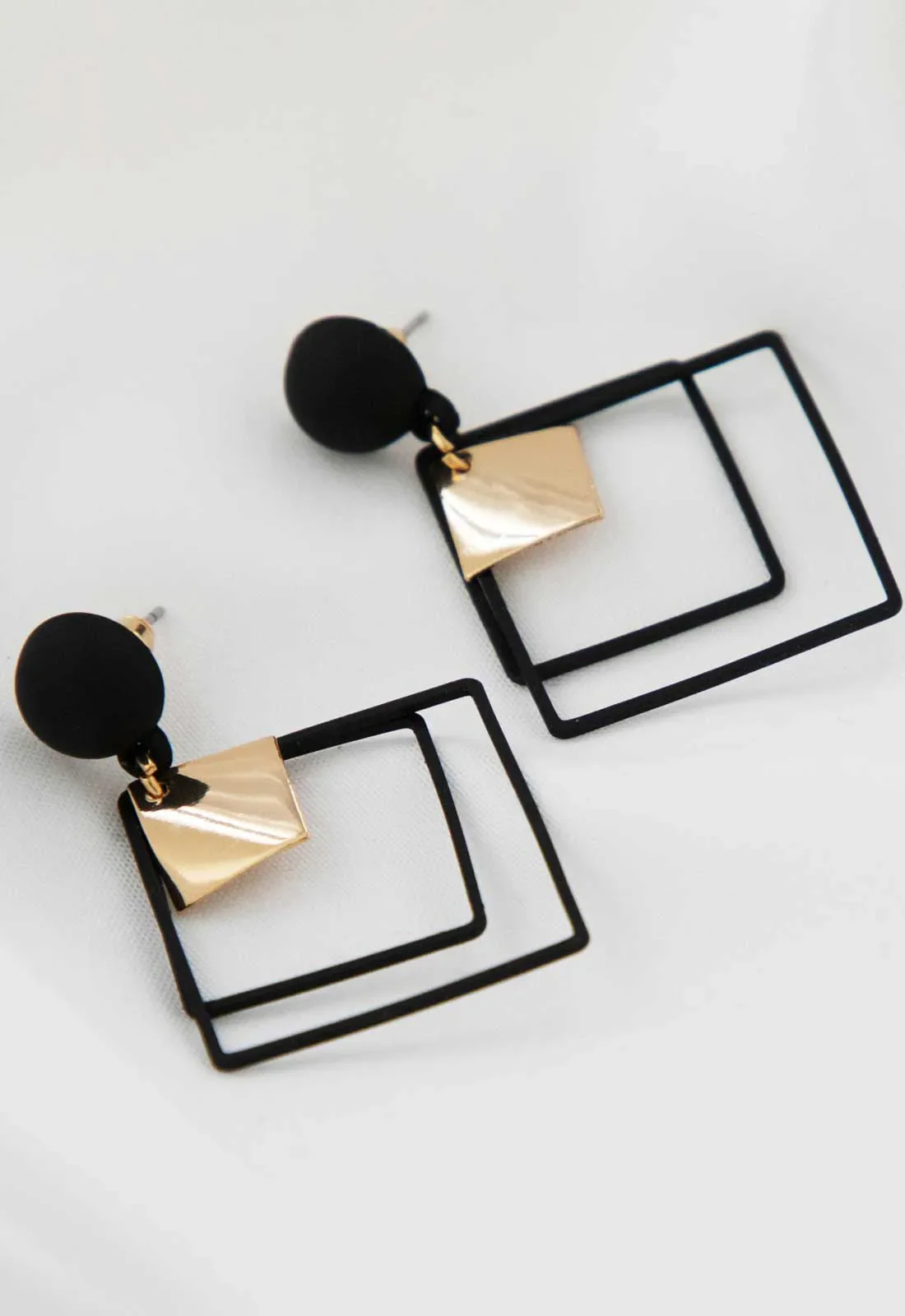 Always Chic Black Diamond Drop Earrings - Image 4