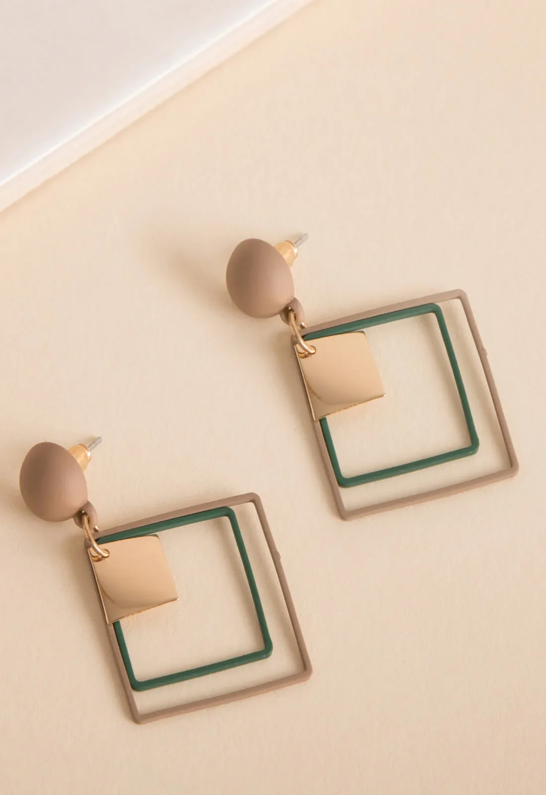 Always Chic Blue/Brown Diamond Drop Earrings - Image 3