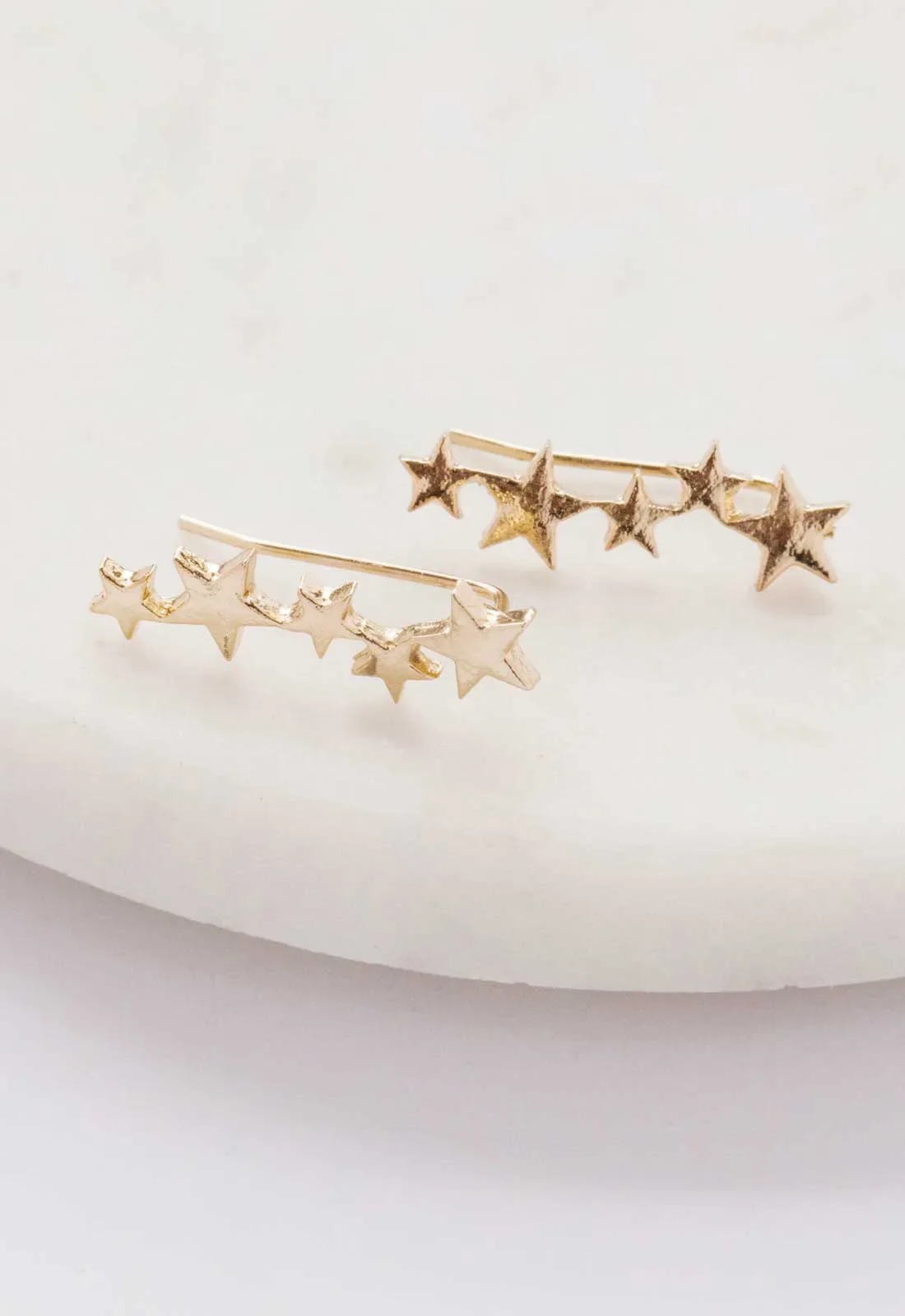 Always Chic Gold Star Climber Earrings - Image 3