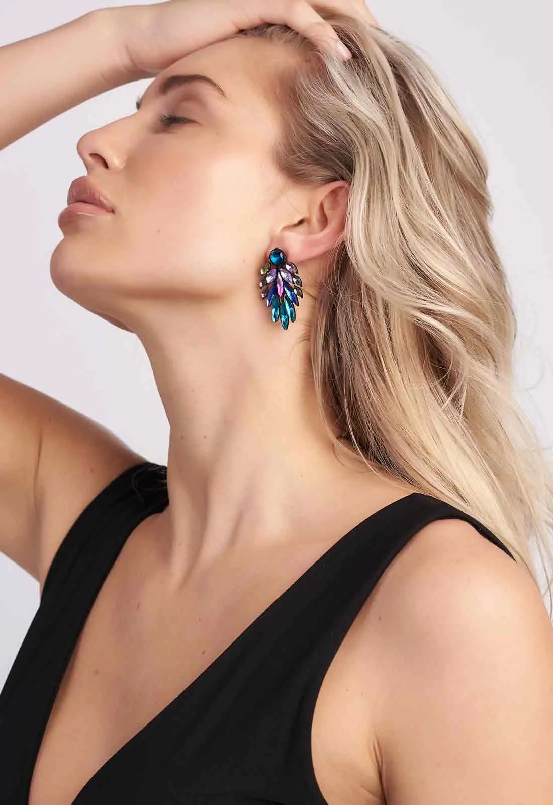 Always Chic Leaf Multi Coloured Earrings - Image 4
