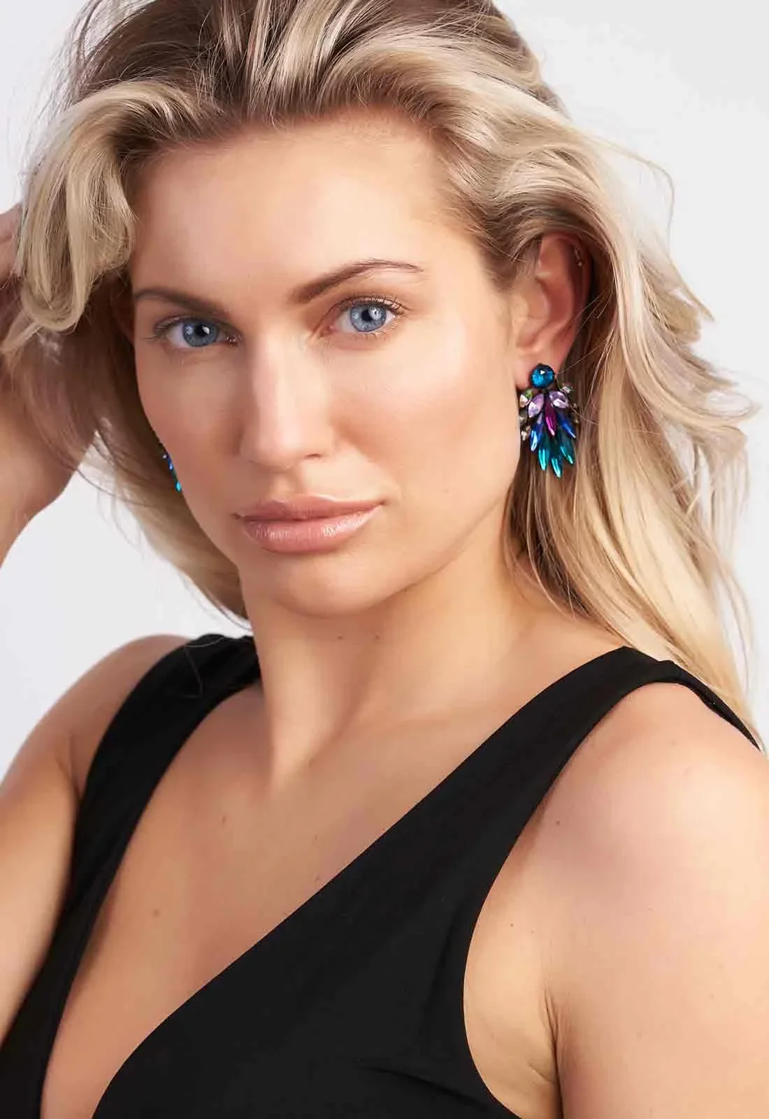 Always Chic Leaf Multi Coloured Earrings - Image 6