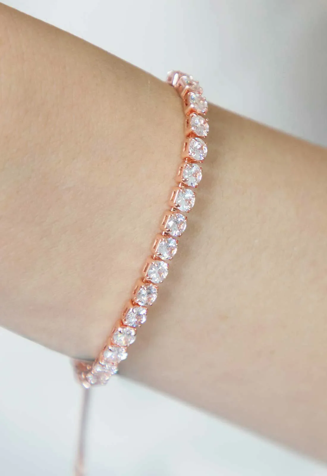 Always Chic Rose Gold Crystal Rope Bracelet - Image 2