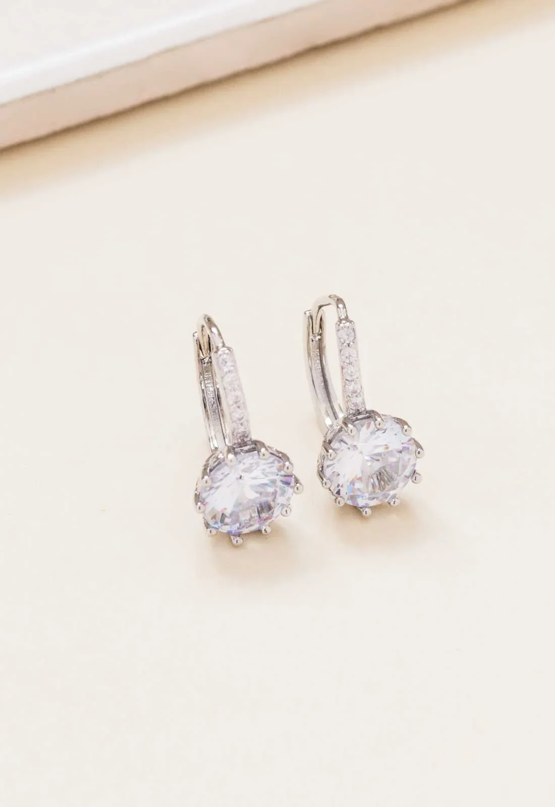 Always Chic Silver Crystal Hoop Earrings - Image 3