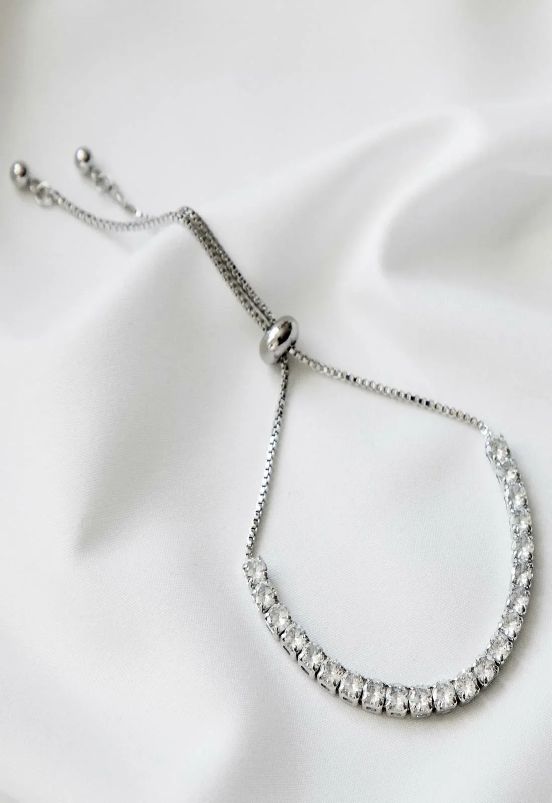 Always Chic Silver Crystal Rope Bracelet