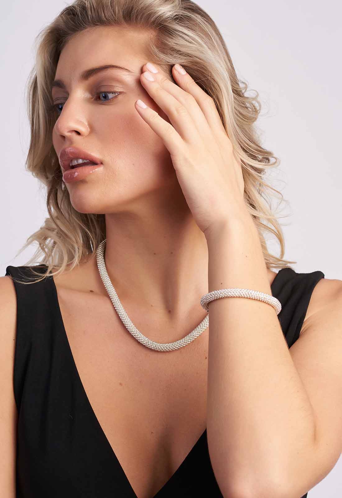 Always Chic Silver Snow Slice Necklace - Image 3
