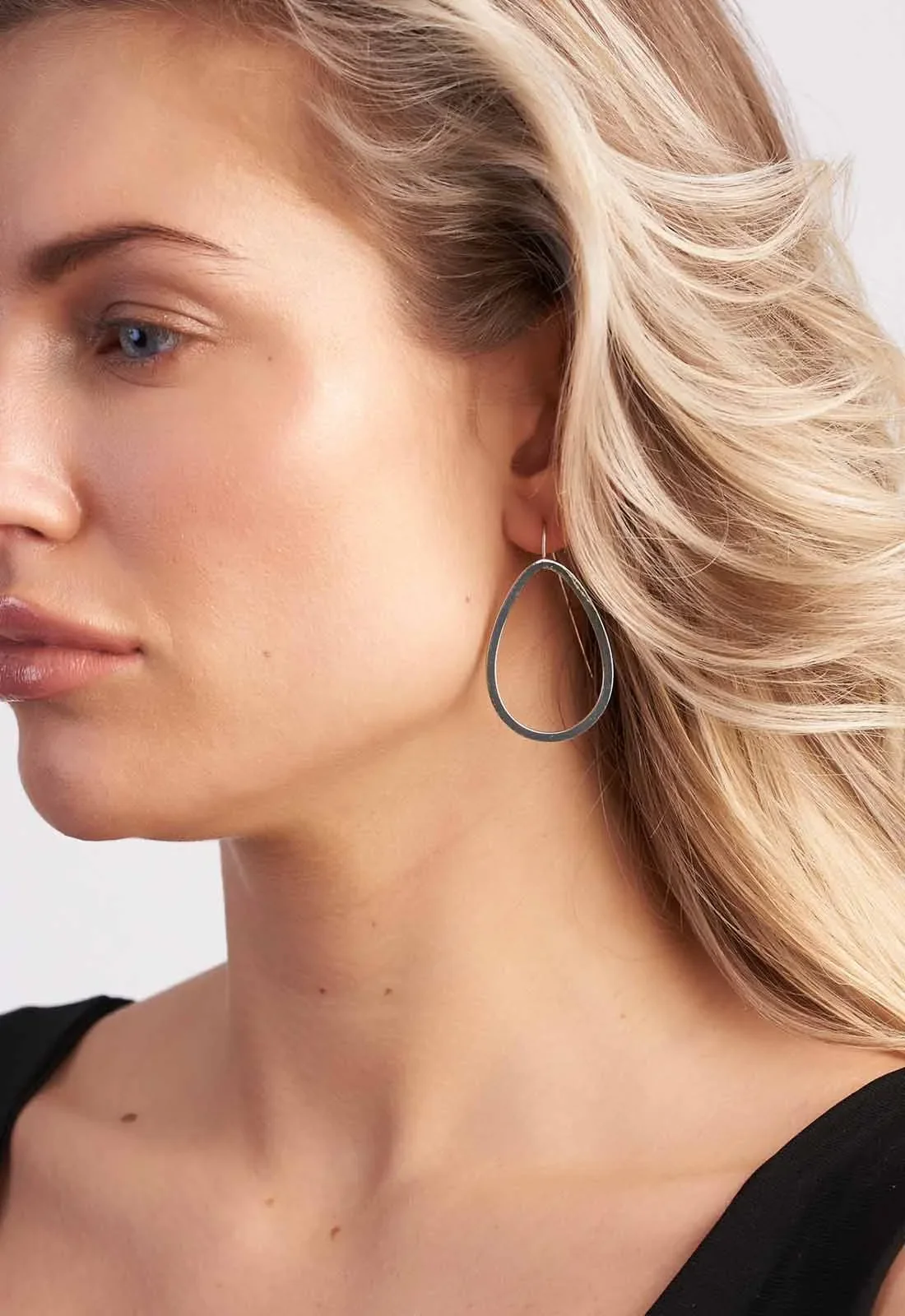 Always Chic Silver Tear Drop Earrings - Image 3
