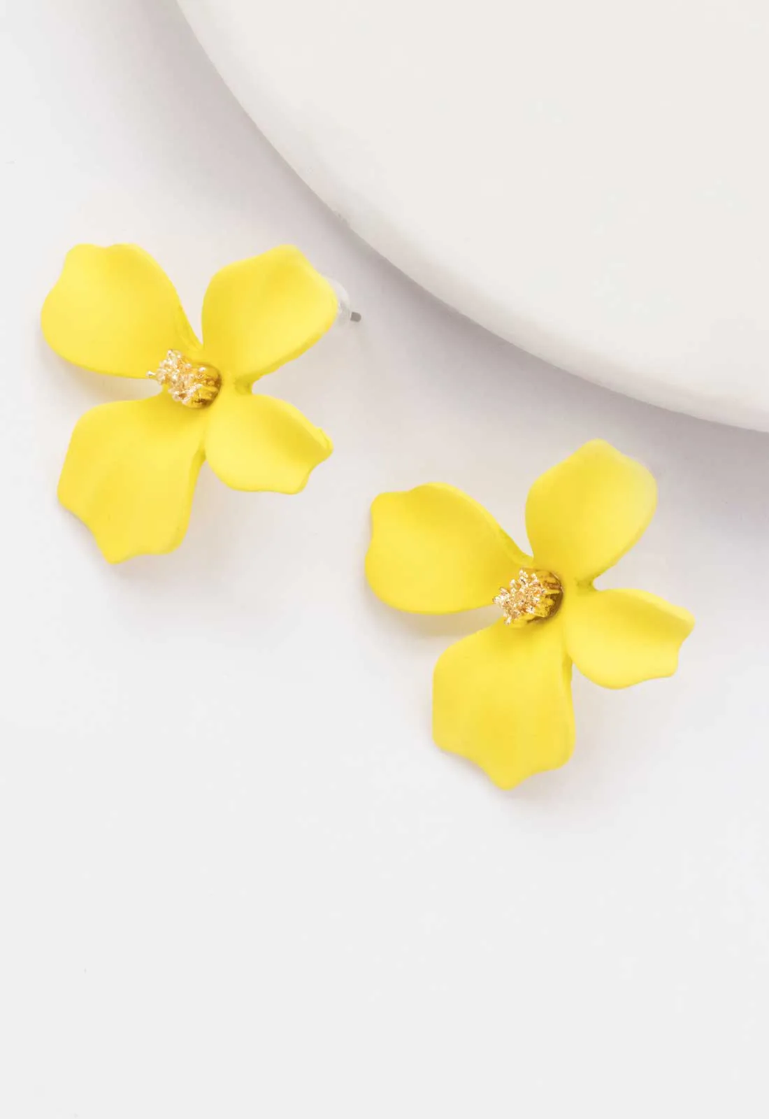 Always Chic Yellow Flower Earrings - Image 3