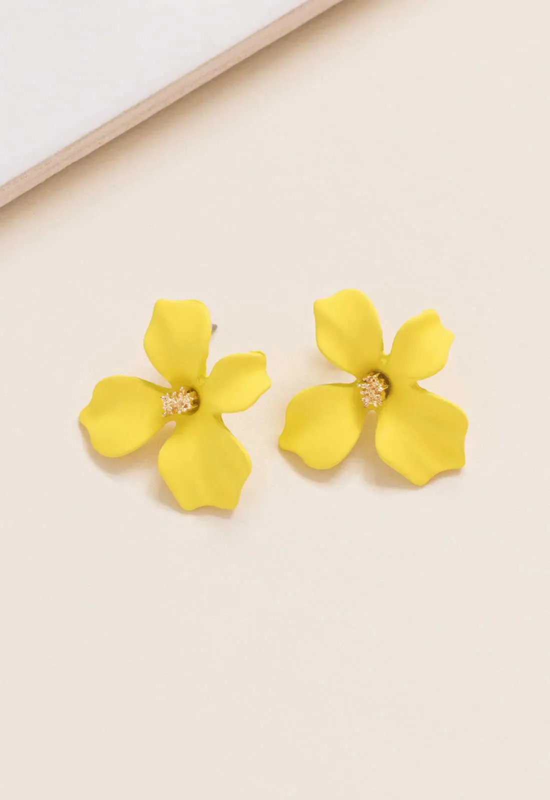 Always Chic Yellow Flower Earrings - Image 4