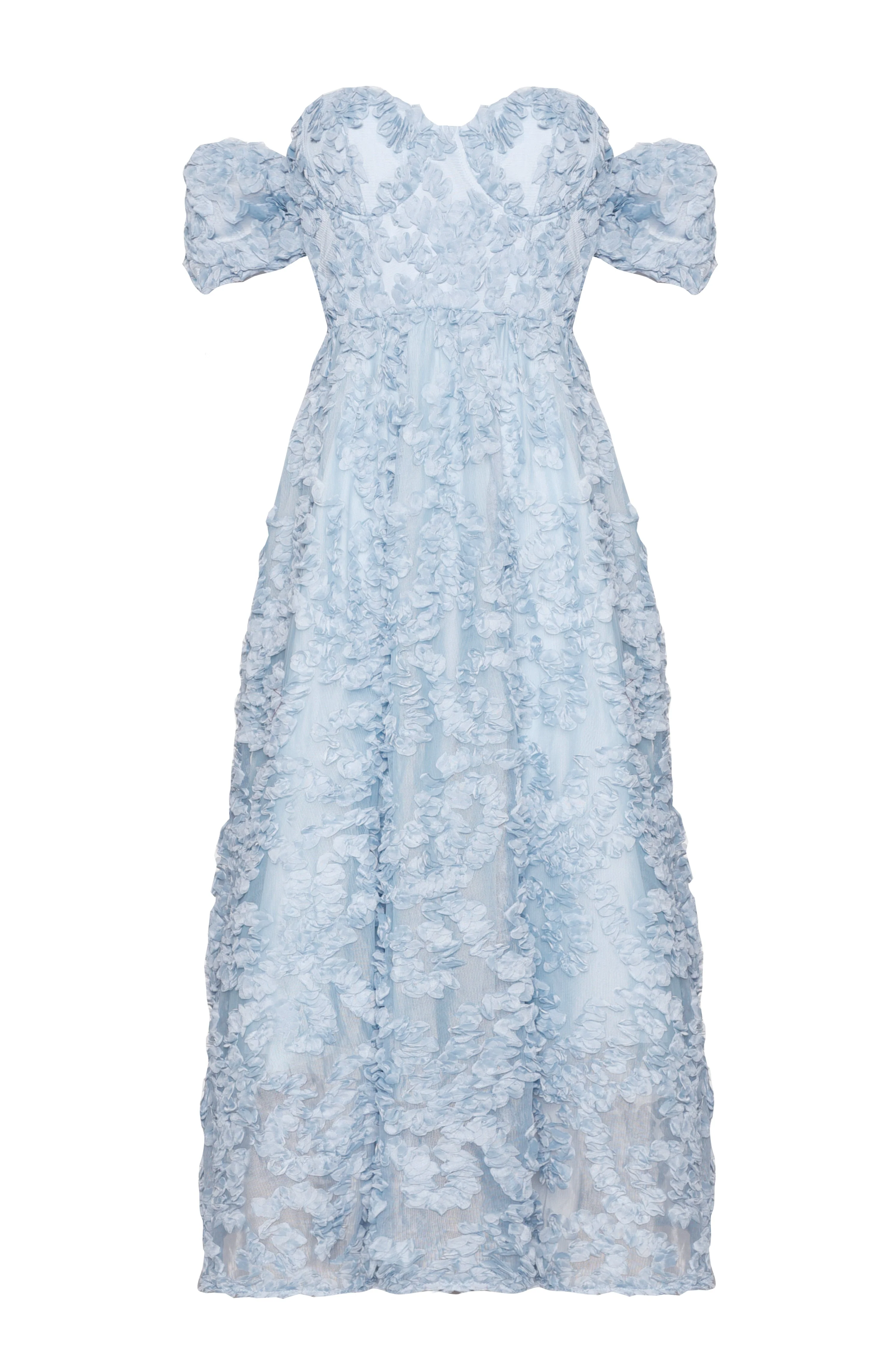 True Decadence Blue Amelia Blue Floral Bardot Skater Dress - Image 4
