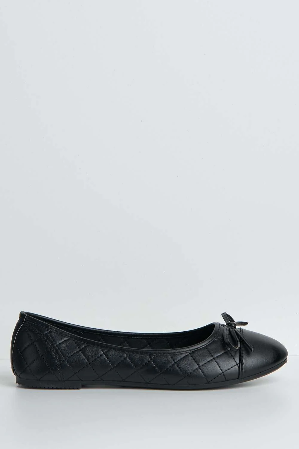 Miss Diva Black Arrica Bow Detail Flat Pumps - Image 5