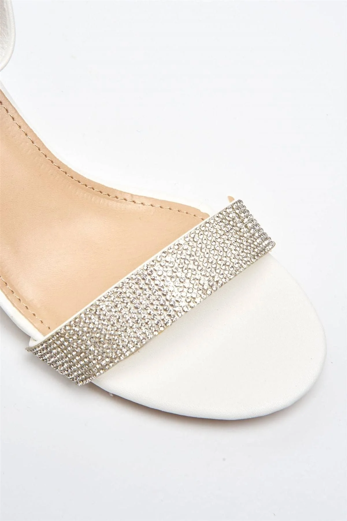 Miss Diva White Asti Block Heel Ankle Strap Sandal - Image 6
