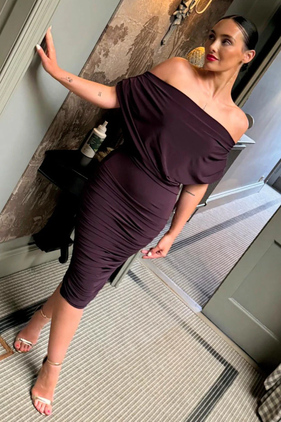 Atom Label Blackcurrant Oxygen Cocktail Dress - Image 2