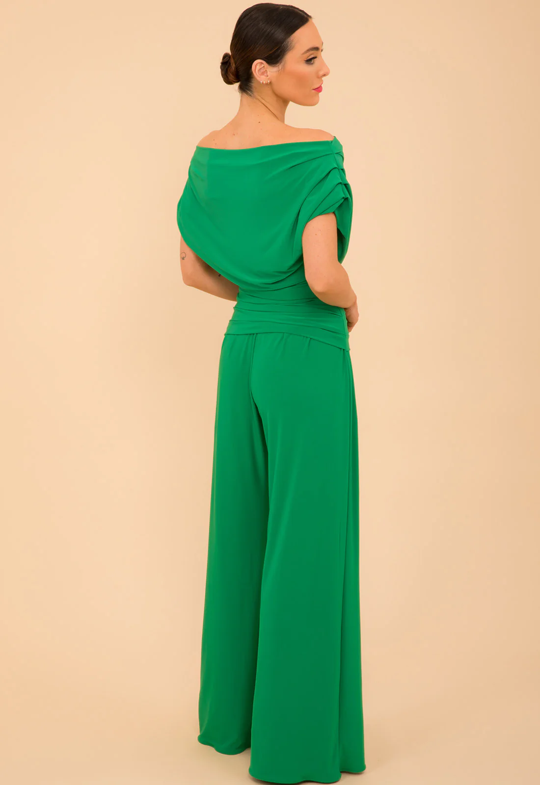 Atom Label Emerald Green Carbon Jumpsuit With Sleeve - Image 3