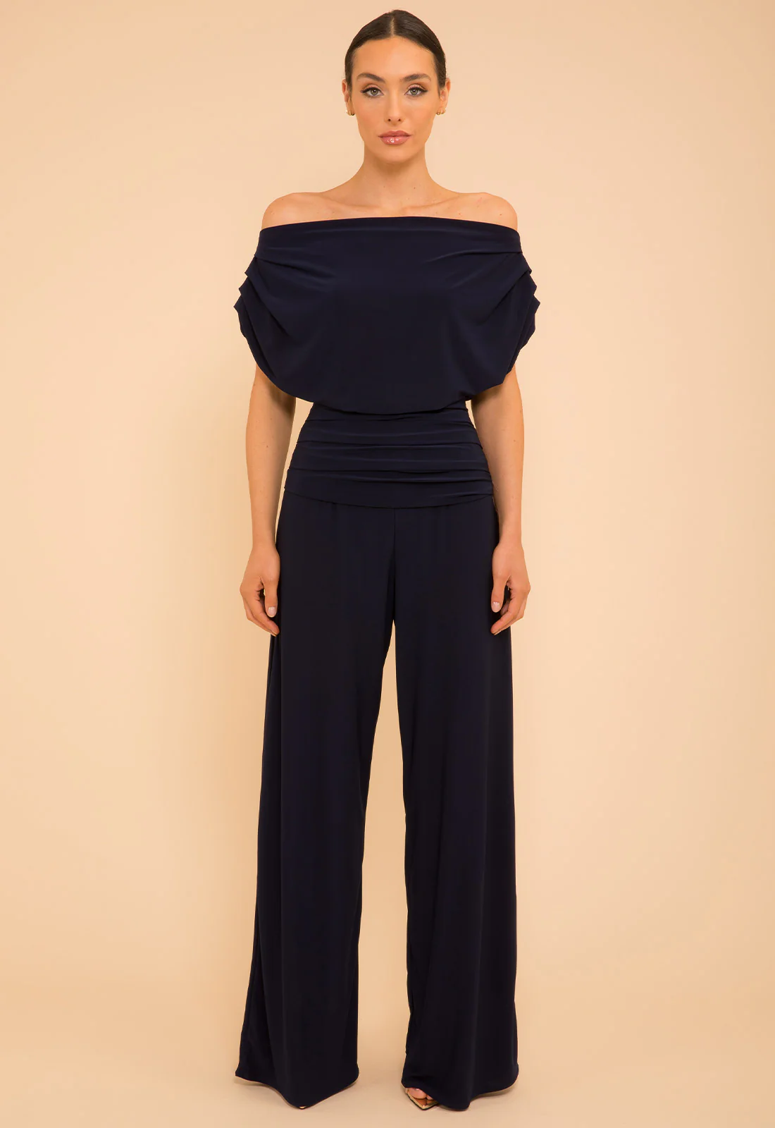 Atom Label Navy Carbon Jumpsuit With Sleeve