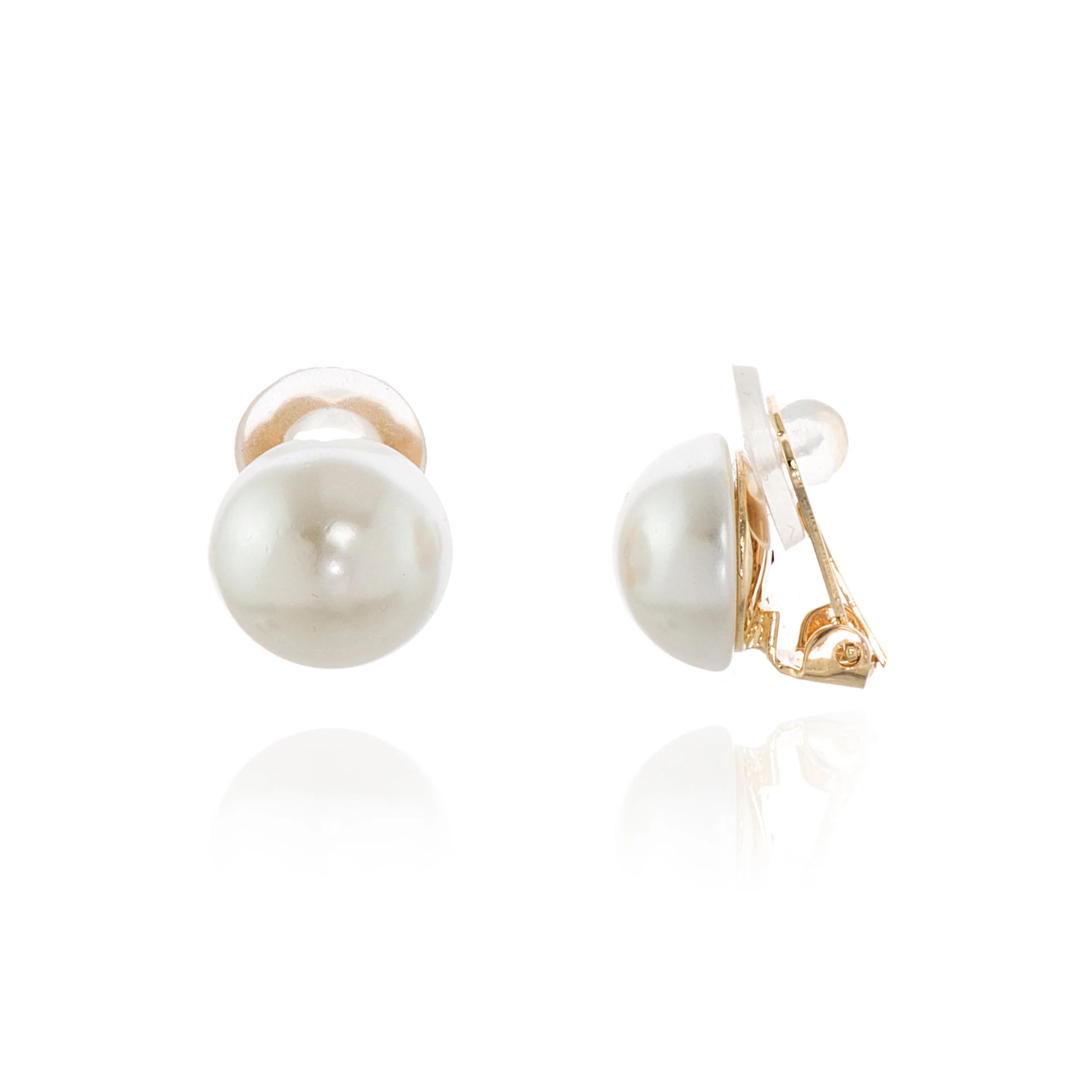 Cachet London Bibi 12mm Pearl Gold Clip On Earrings - Image 11