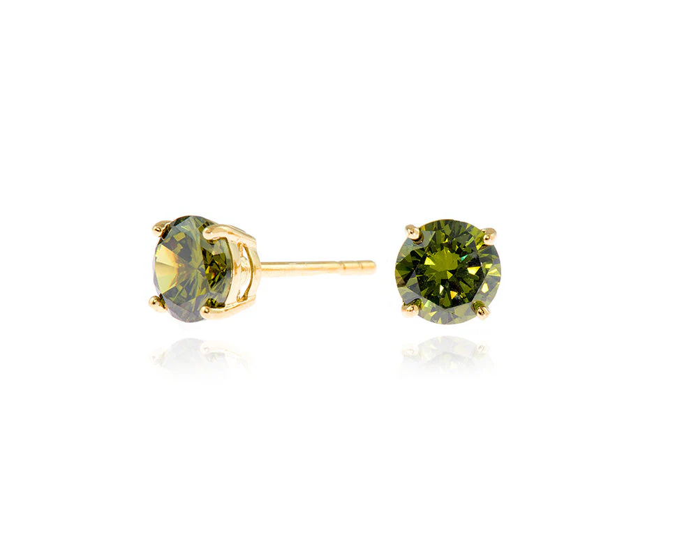 Cachet London Lana 6mm Sterling Silver  Earrings Olivine CZ - Image 11