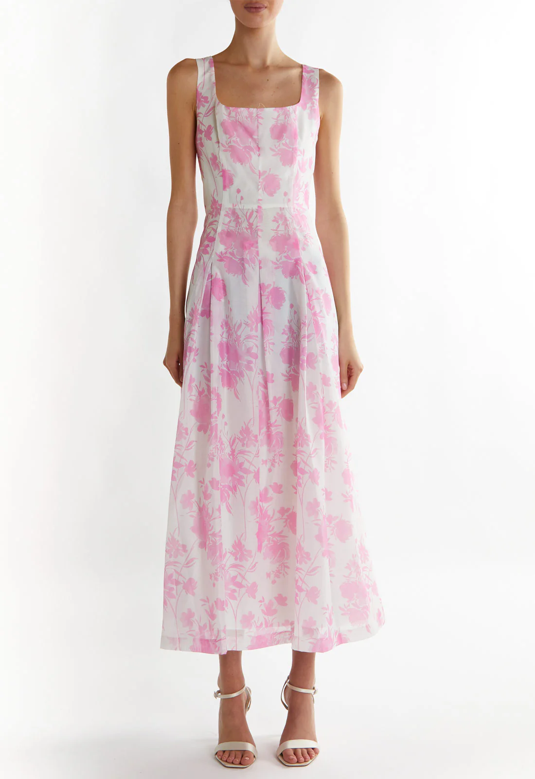 True Decadence Candy-Pink Floral Leanna A-line Midaxi Dress
