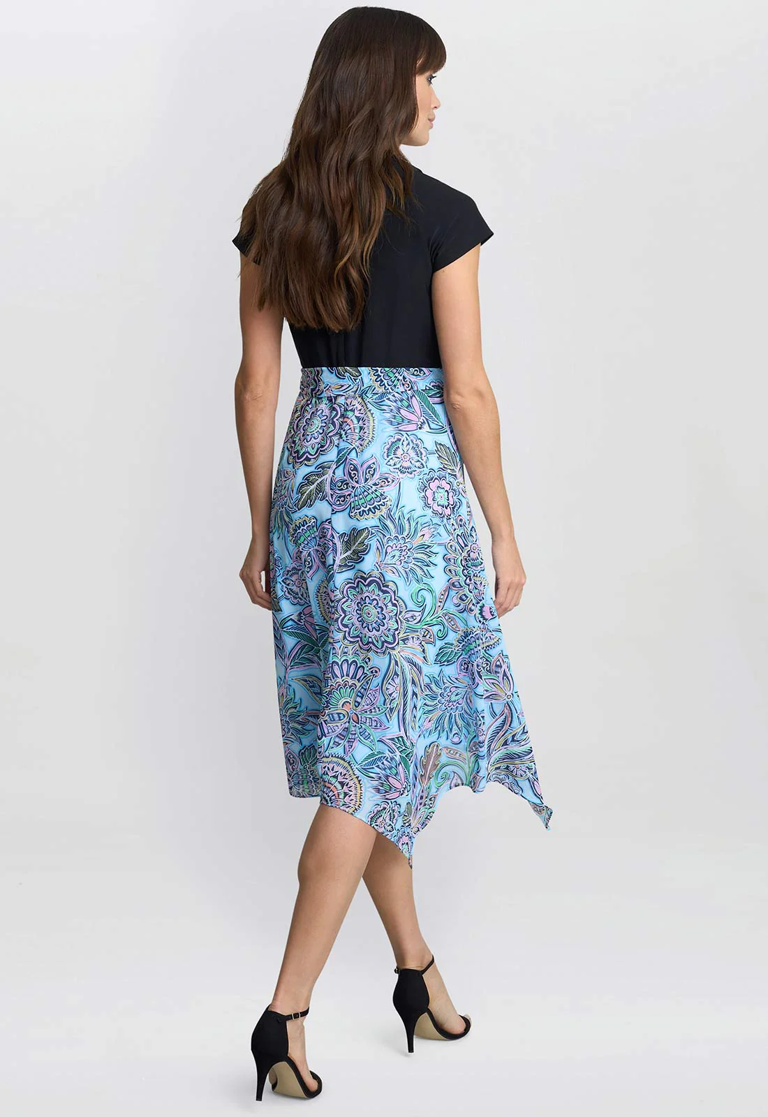 Gina Bacconi Black Charlotte Handkerchief Skirt Dress - Image 4