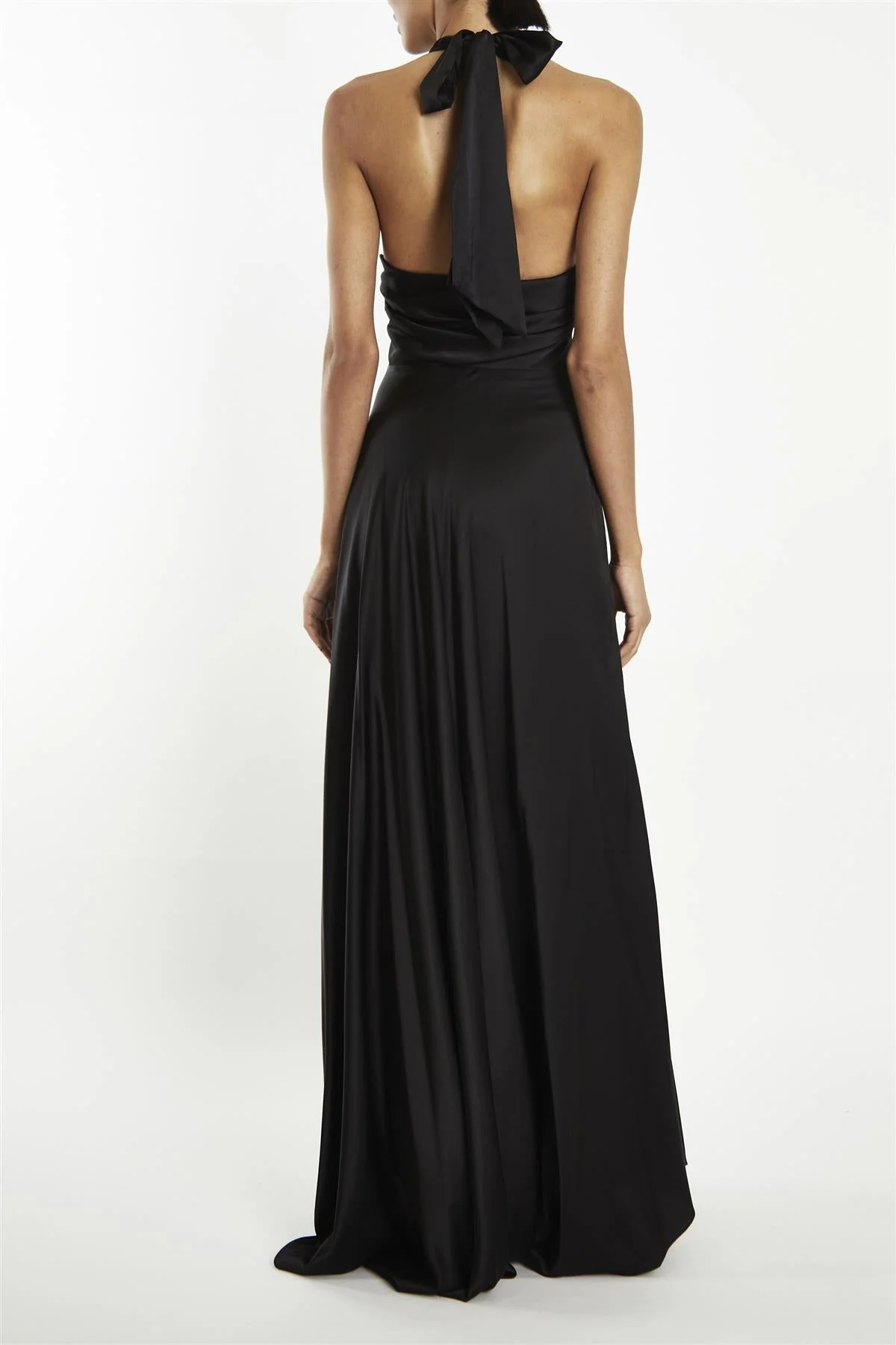 True Decadence Black Cleo Halterneck Bias-Cut Maxi-Dress - Image 2