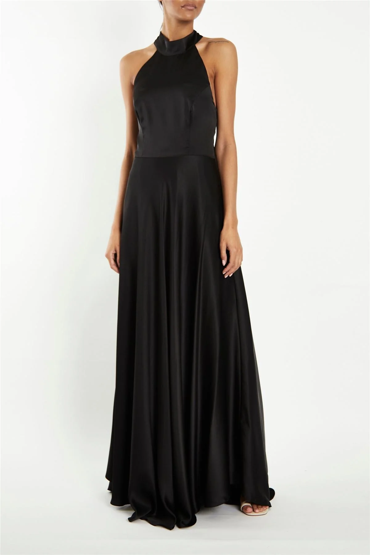 True Decadence Black Cleo Halterneck Bias-Cut Maxi-Dress - Image 3