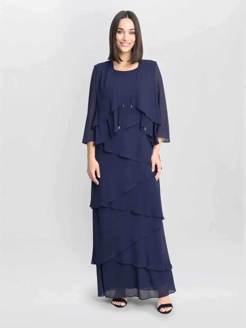 Gina Bacconi Colette Jacket And Asymmetric Tiered Dress - Image 5