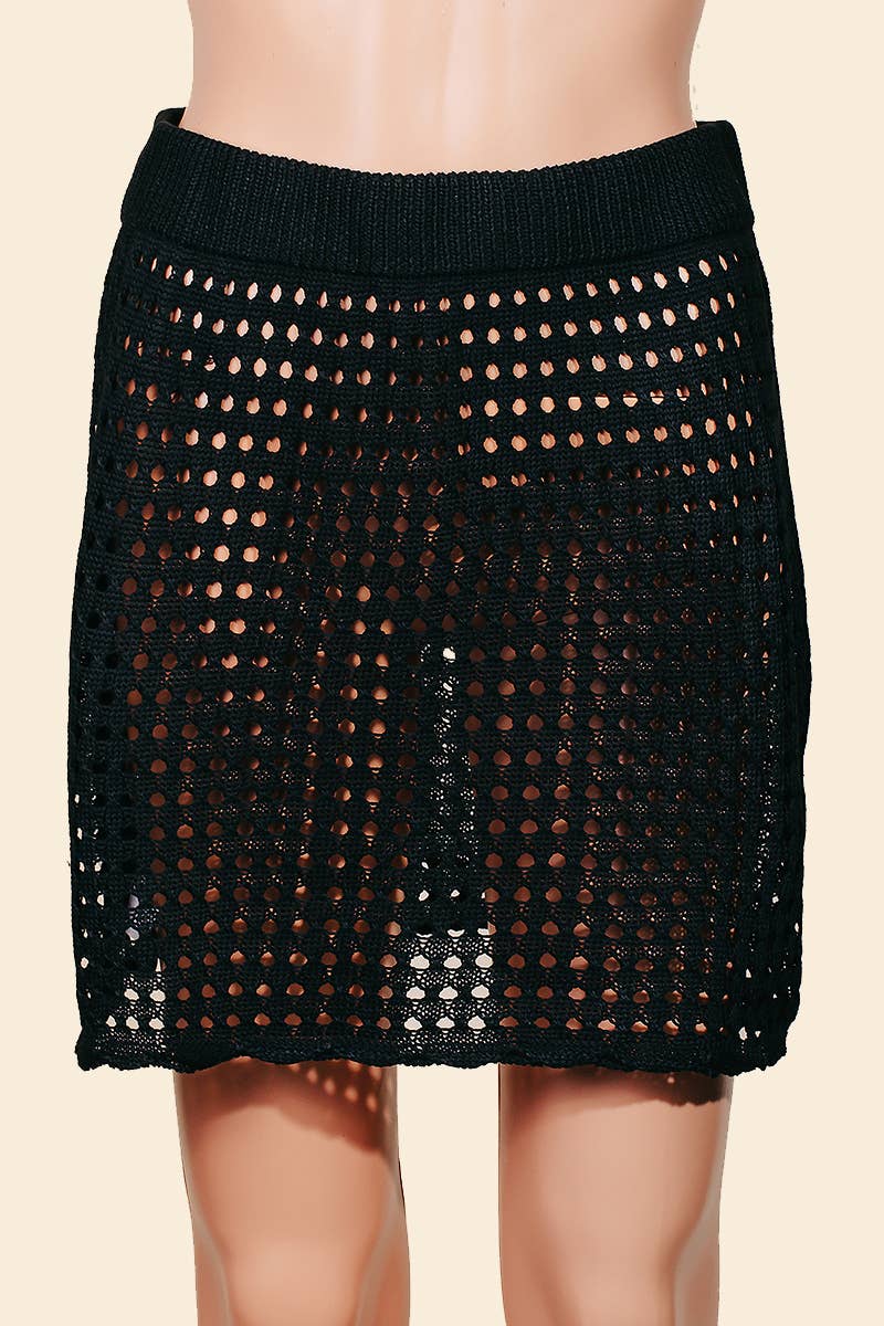 Crochet Skirt Cover Up: WH - Image 4