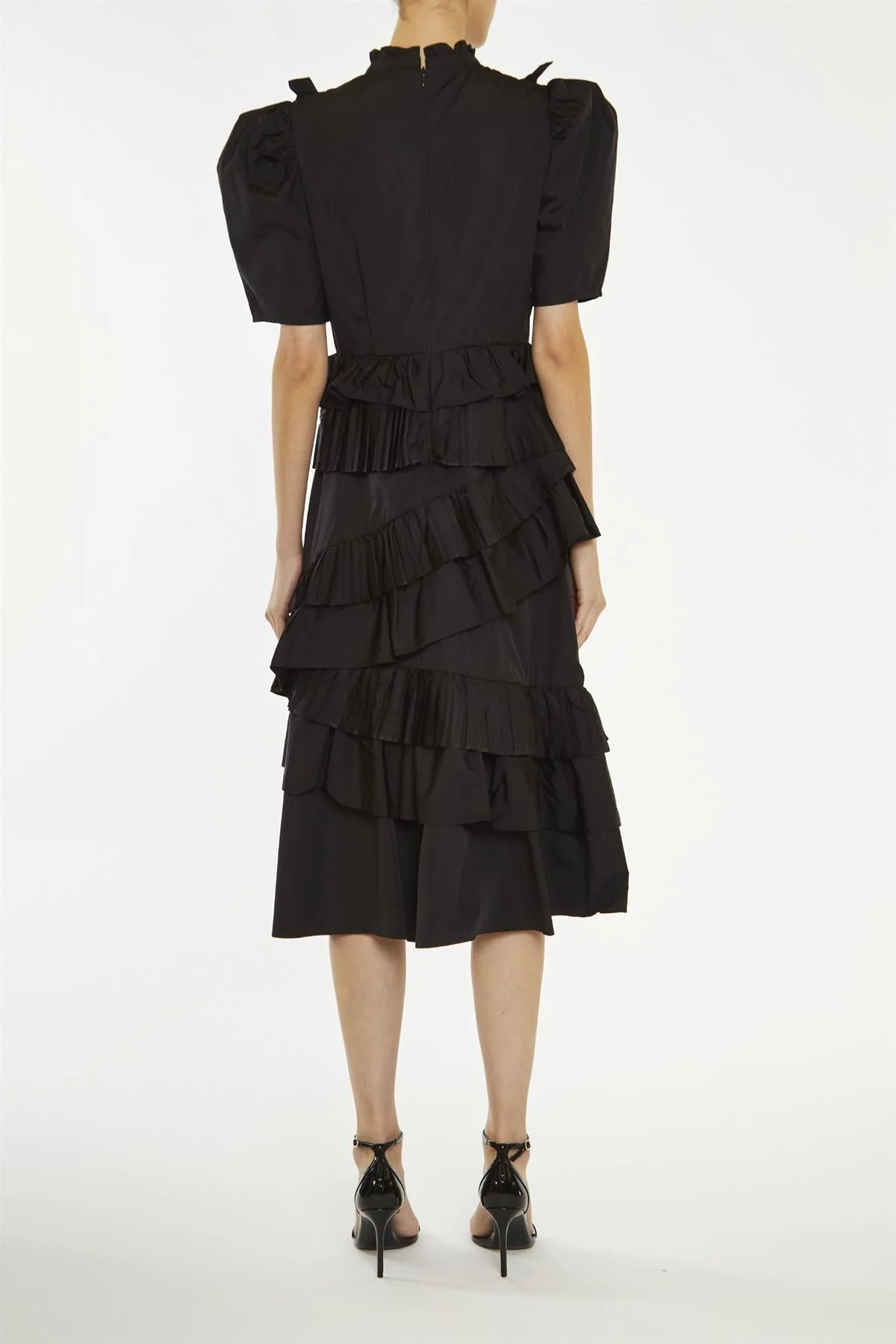 True Decadence Black Delilah Puff-Sleeve Midi-Dress - Image 2