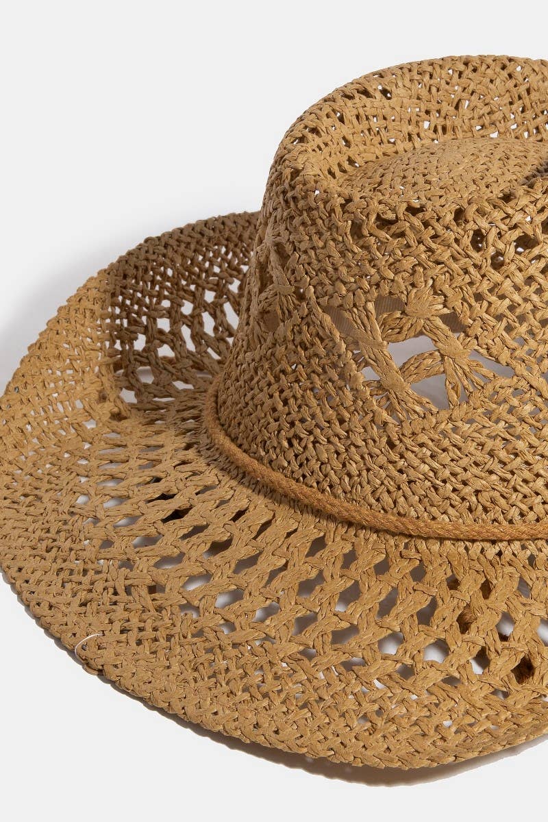 Double Strap Western Straw Hat: KA - Image 4