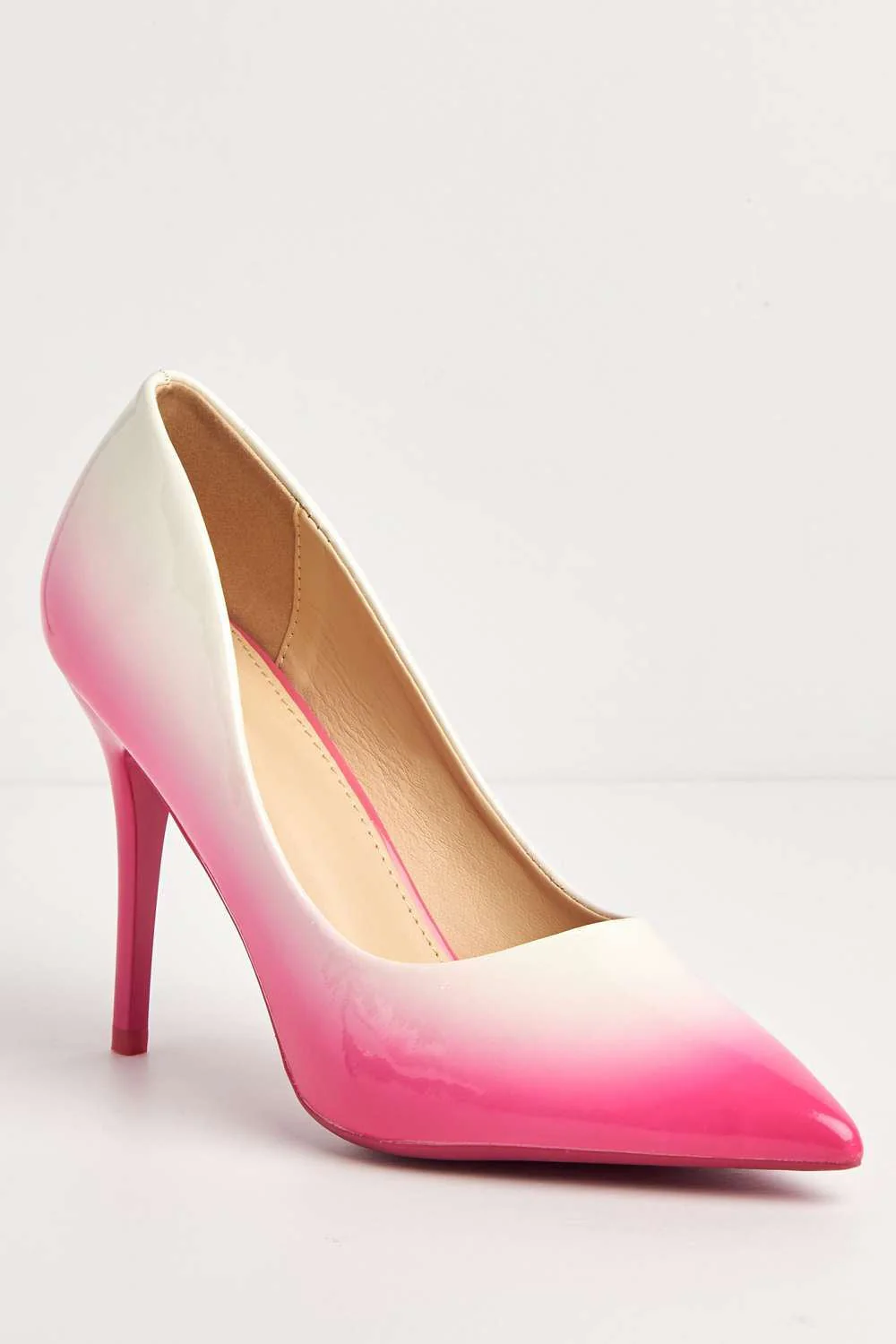 Miss Diva Pink Dua Two Tone Pointed Toe Court Shoes - Image 4