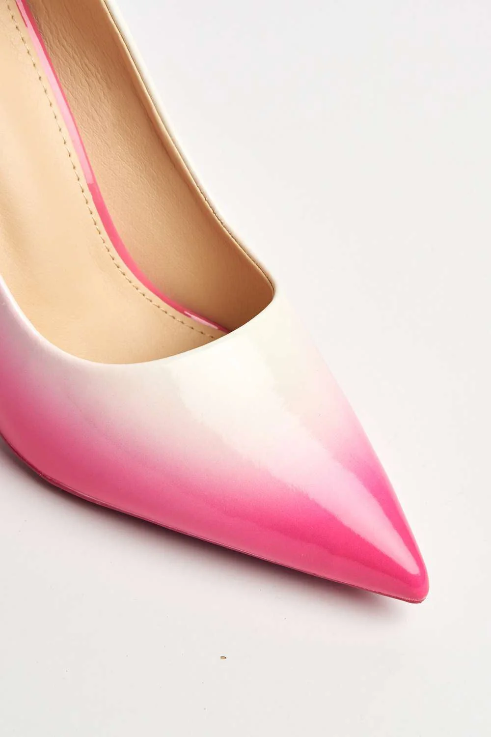 Miss Diva Pink Dua Two Tone Pointed Toe Court Shoes - Image 6