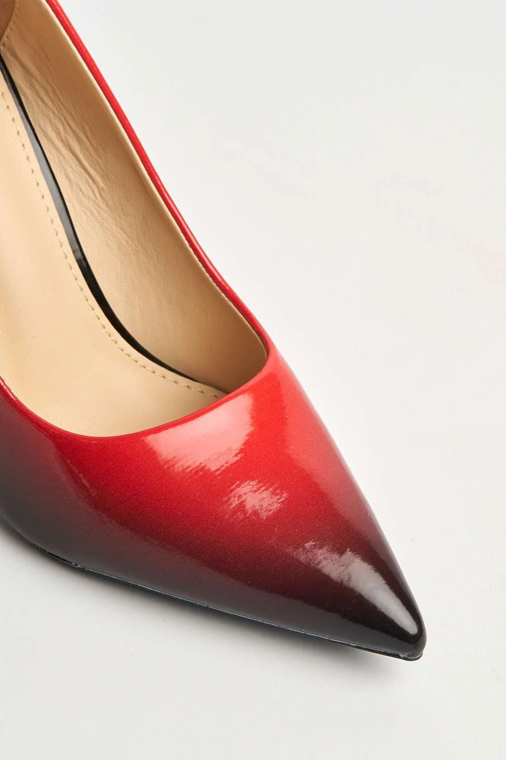 Miss Diva Red Dua Two Tone Pointed Toe Court Shoes - Image 6