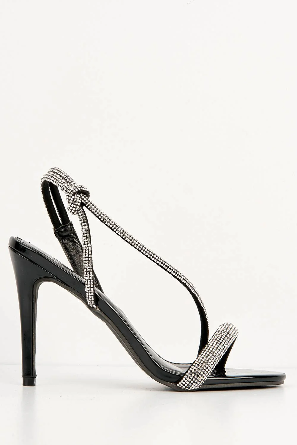 Elance Diamante Embellished Sling-Back Heeled Sandals in Black - Image 4