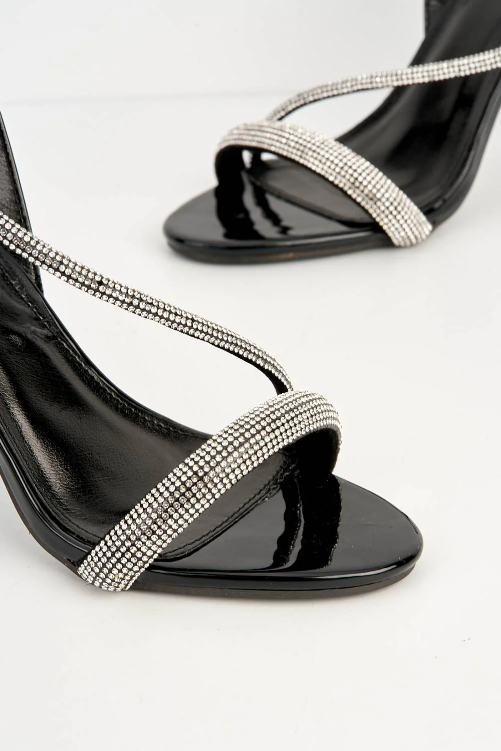 Elance Diamante Embellished Sling-Back Heeled Sandals in Black - Image 5