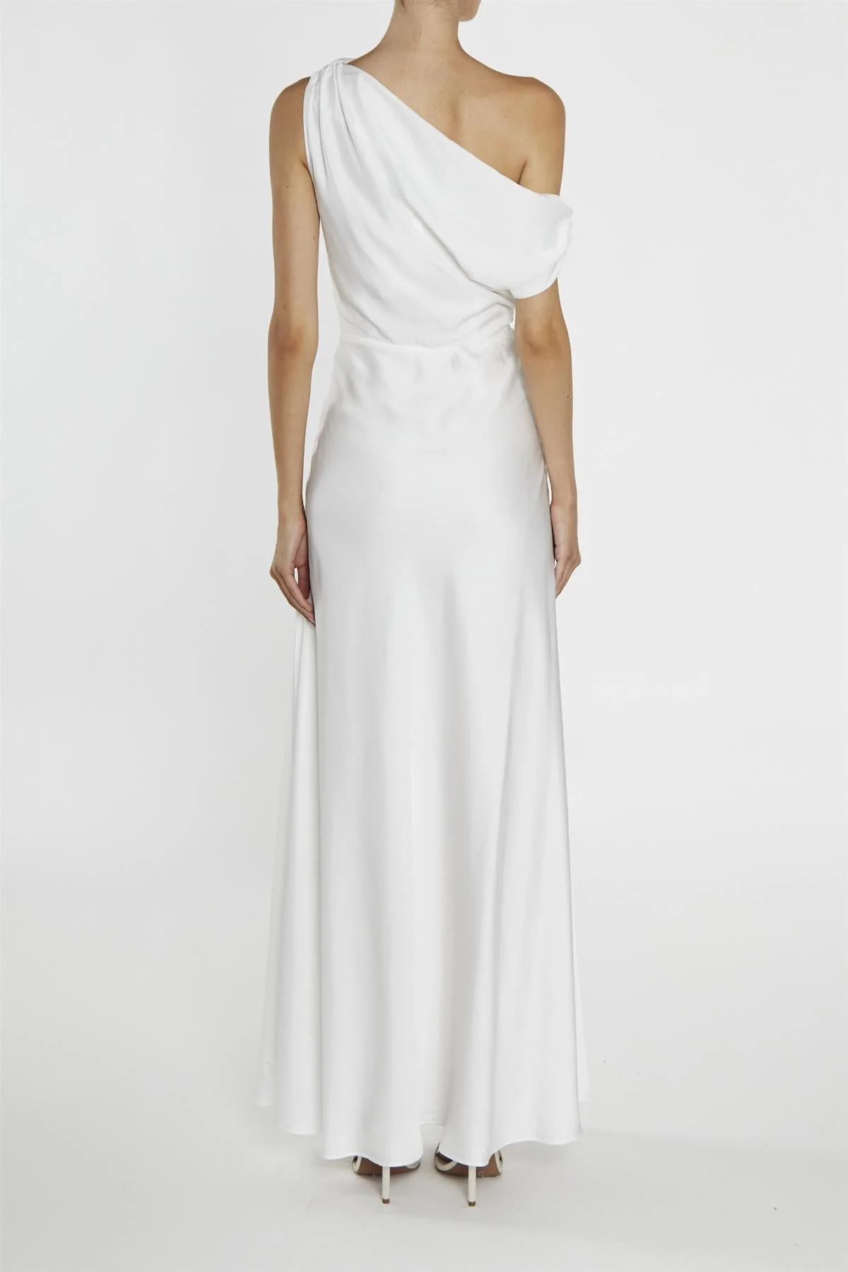 true Decadence Elora White Asymmetric Cowl-Neck Maxi Dress - Image 2