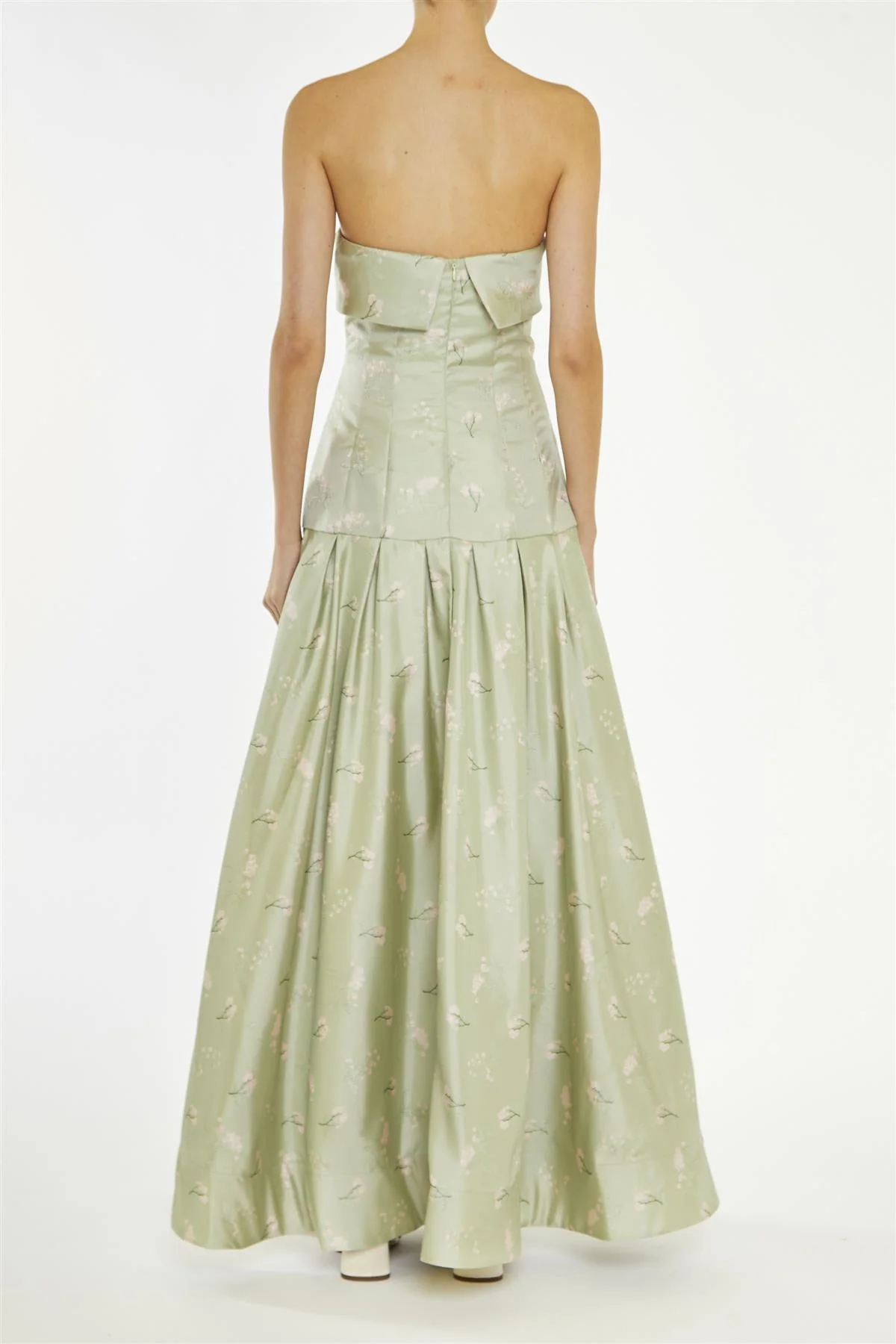 True Decadence Green Evelynn Floral-Jacquard Bandeau Maxi-Dress - Image 2