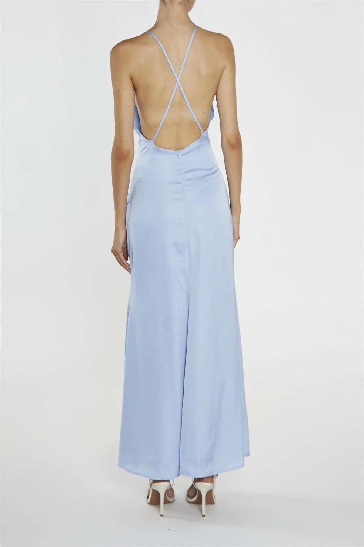 true Decadence Gigi Cornflower Blue Side-Split Halterneck Maxi-Dress - Image 2