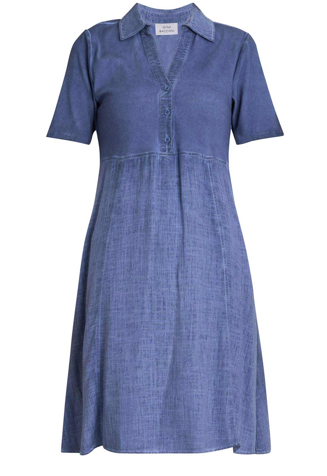 Gina Bacconi Blue Aaliyah Chambray Dress - Image 4