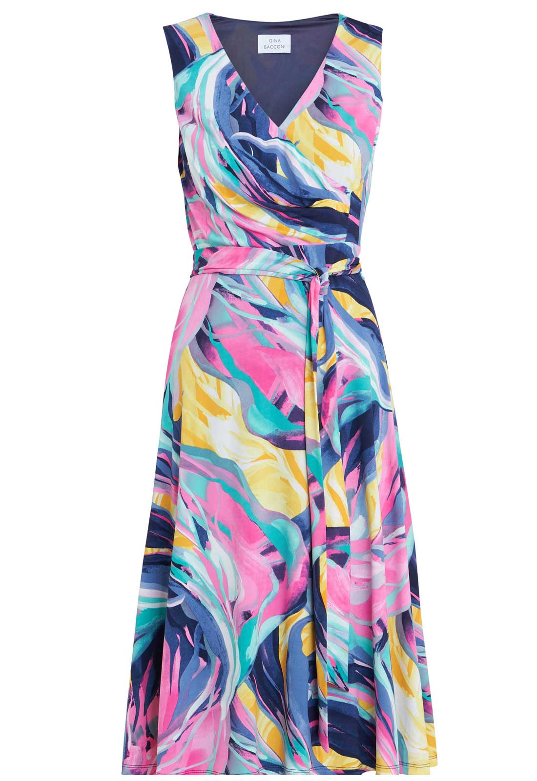 Gina Bacconi Anastacia Fit And Flare Jersey Dress - Image 4