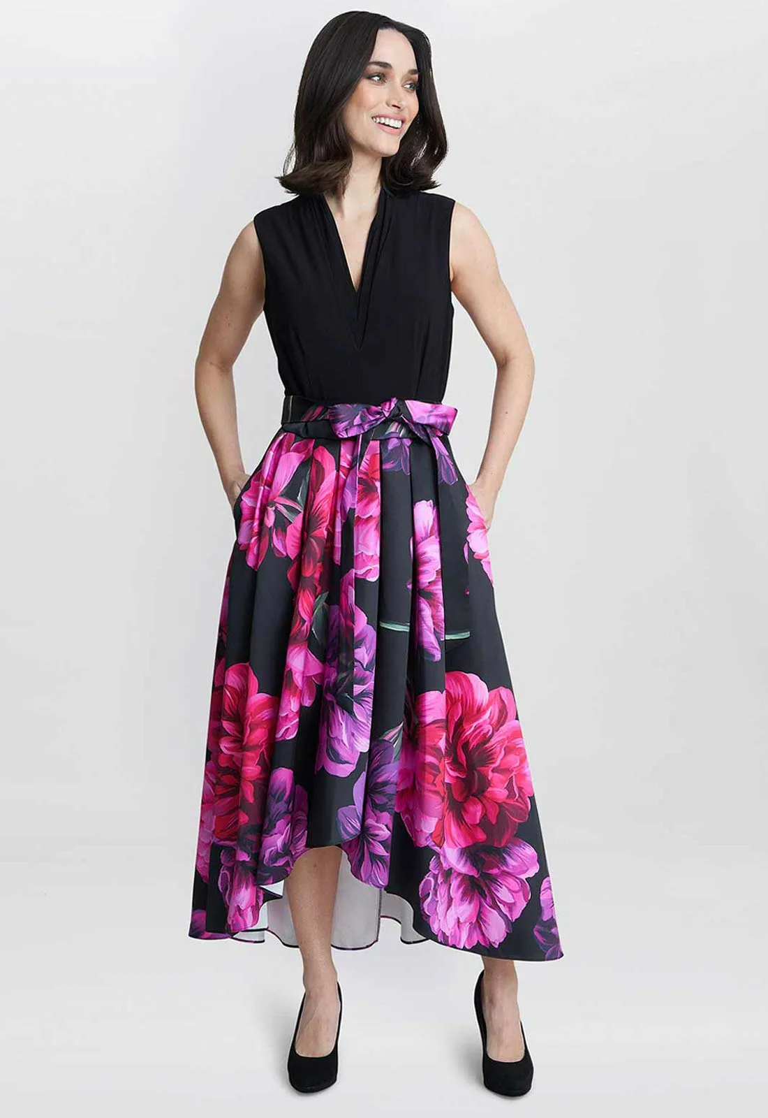 Gina Bacconi Annabelle Printed High Low Dress - Image 3