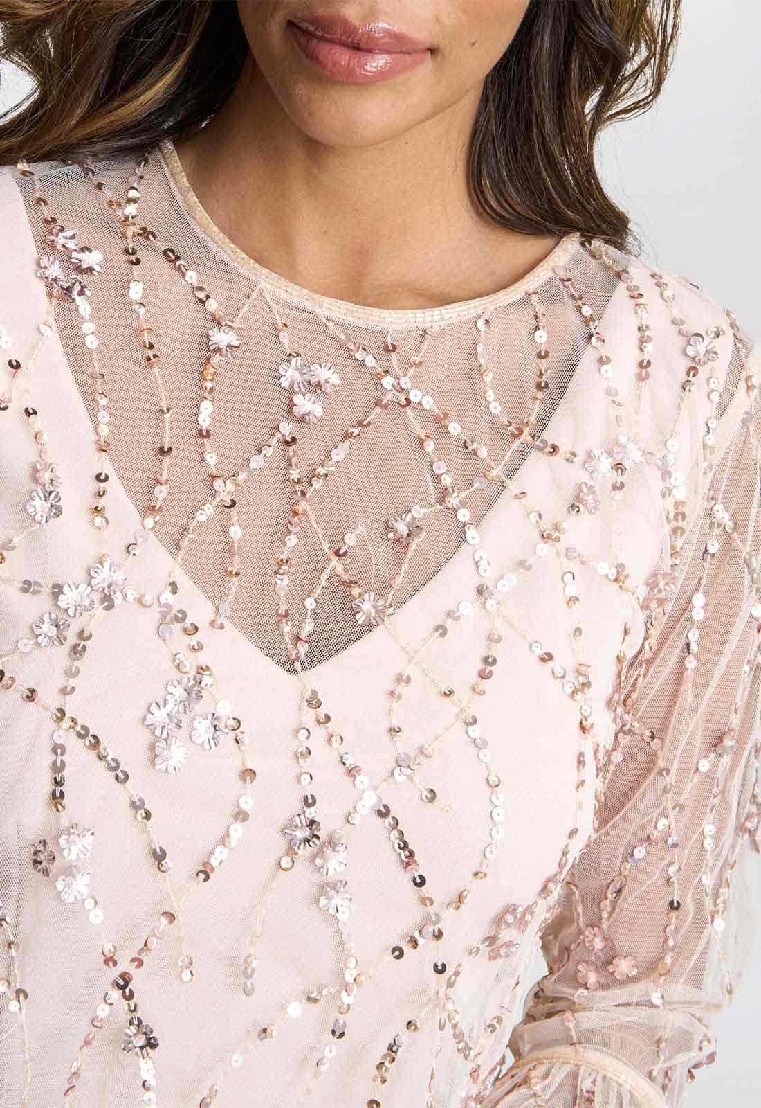Gina Bacconi Antique Rose Pippa Beaded Jacket  Dress - Image 2
