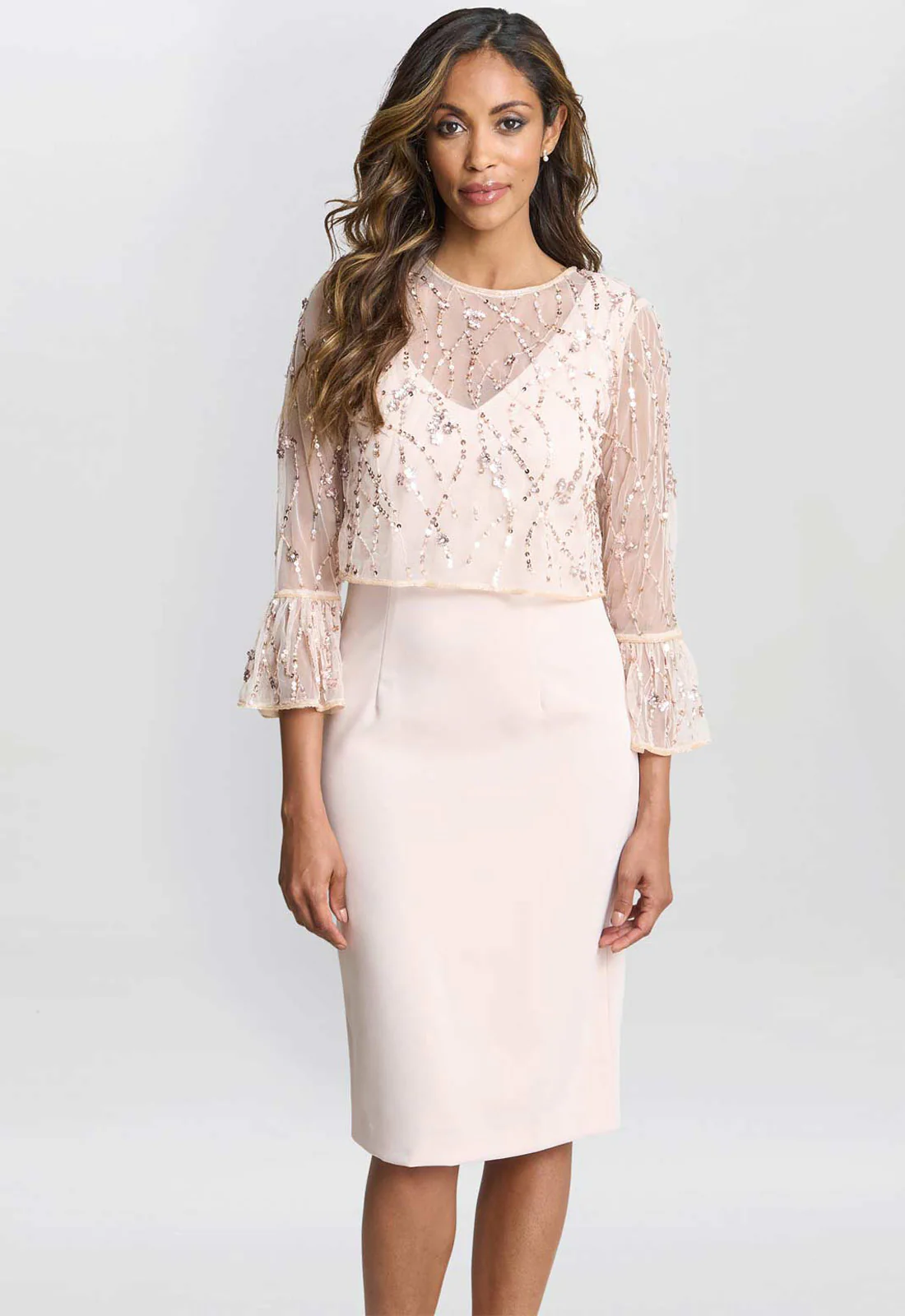 Gina Bacconi Antique Rose Pippa Beaded Jacket  Dress - Image 3