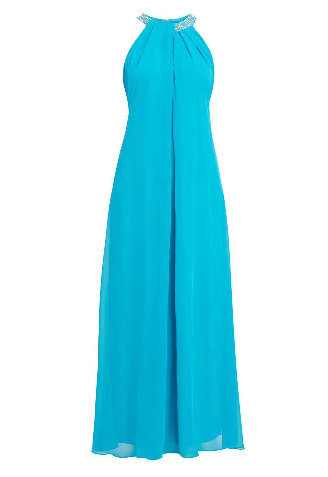 Gina Bacconi Aqua Pamela Halterneck Maxi Dress - Image 4