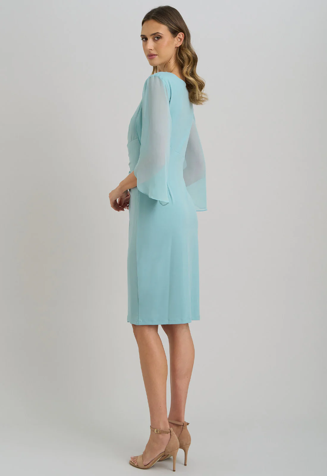 Gina Bacconi AQUA Ryder Faux Wrap Dress With Tulip Sleeve - Image 7