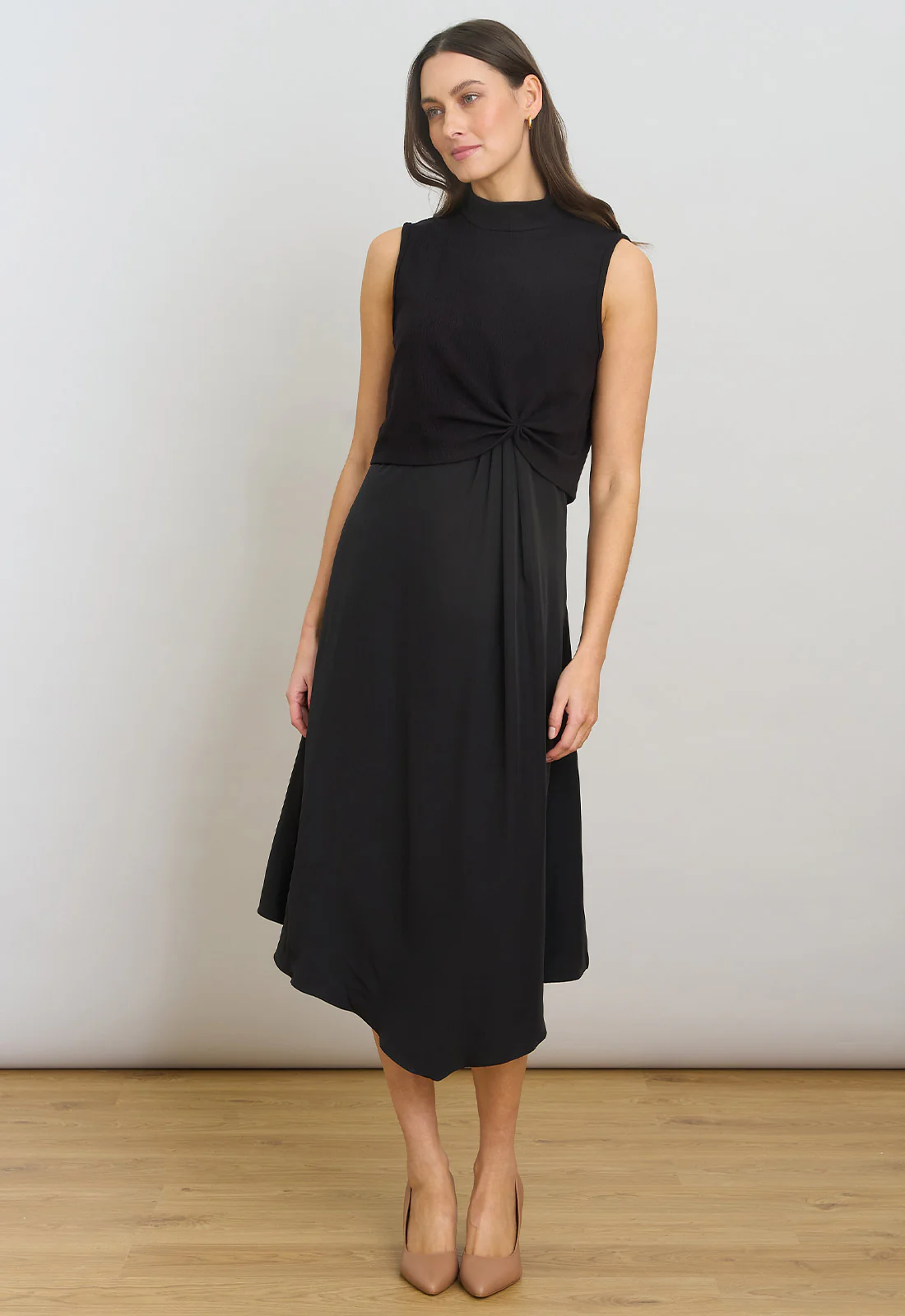 Gina Bacconi Black Ashlee Black Midi Dress - Image 6