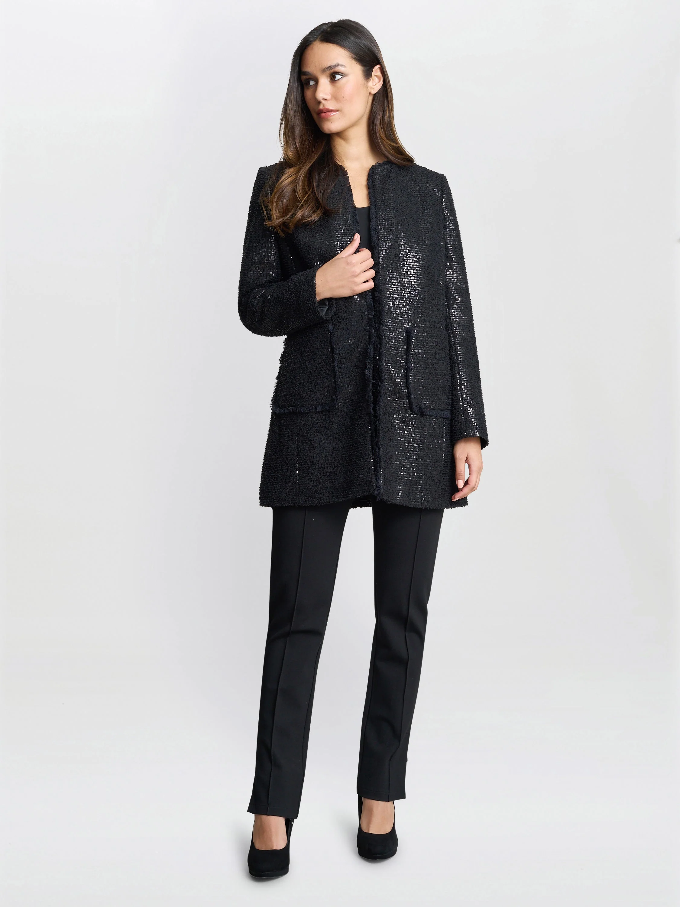 Gina Bacconi Black Lizzy Sequin Jacket - Image 6