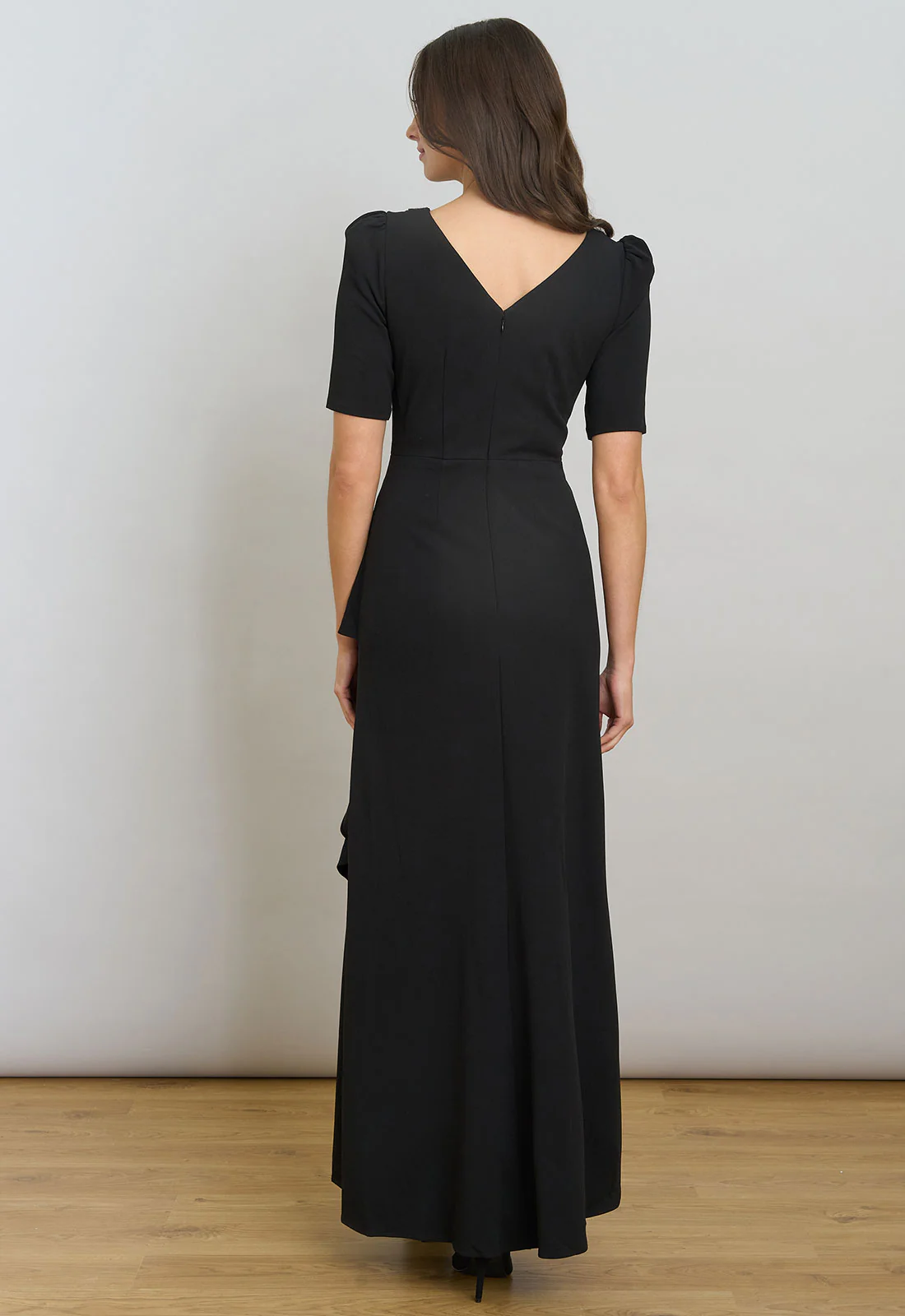 Gina Bacconi Black Paola Beaded Neck Maxi Dress - Image 3