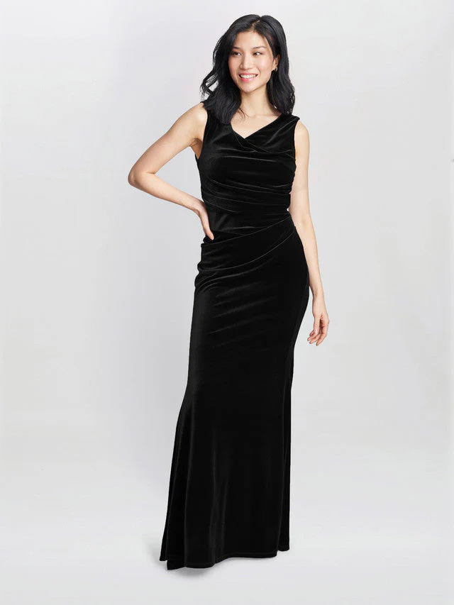 Gina Bacconi Black Selena Velvet Maxi Dress - Image 5
