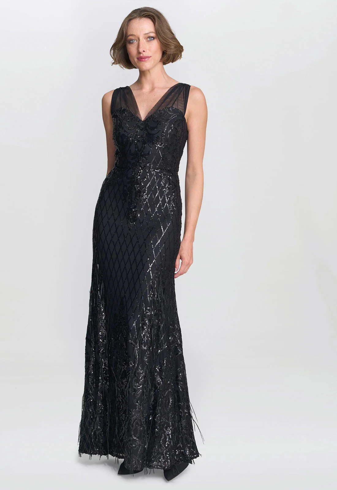 Gina Bacconi Black Tamsin Sleeveless Sequin Maxi Dress - Image 4