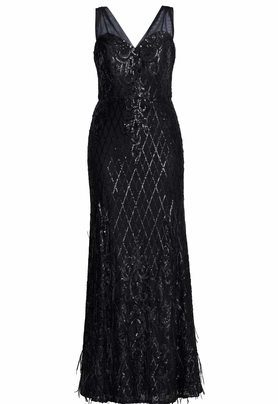 Gina Bacconi Black Tamsin Sleeveless Sequin Maxi Dress - Image 5